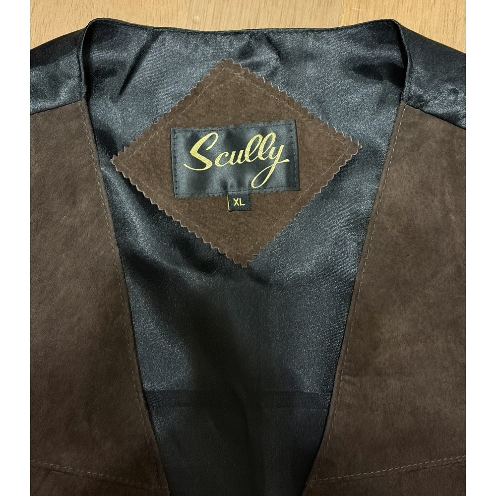 Scully Vest Mens Brown Suede Leather Western Waistcoat Cowboy Style XL EUC USA - Picture 4 of 7